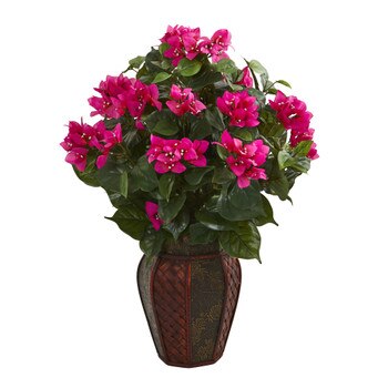 Bougainvillea Artificial Plant in Decorative Planter - SKU #8175