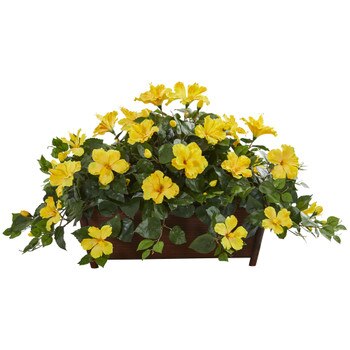 Hibiscus Artificial Plant in Decorative Planter - SKU #8219