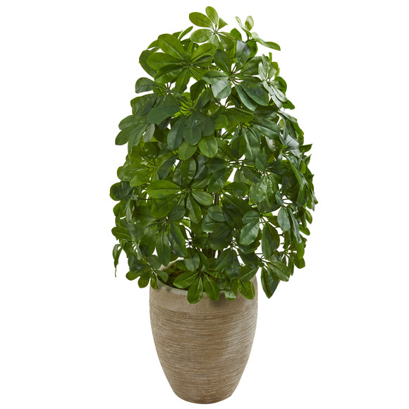 Schefflera Artificial Plant in Sand Colored Planter Real Touch - SKU #8232