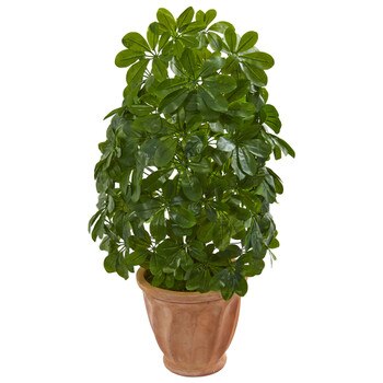 Baby Schefflera Artificial Plant in Terra Cotta Planter Real Touch - SKU #8234