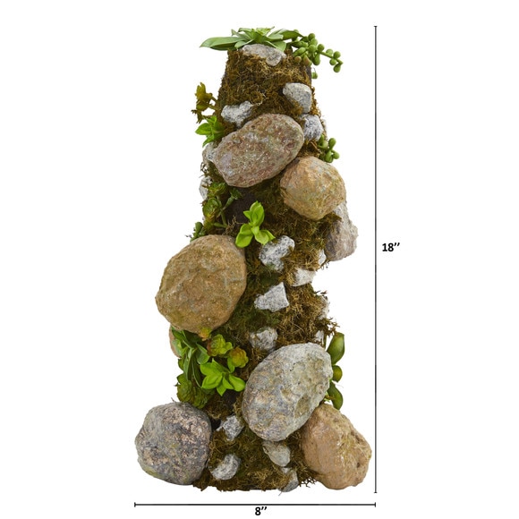 18 Succulent Rock Column - SKU #8324 - 1