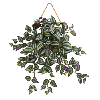 20 Wandering Jew Artificial Plant in Decorative Hanging Frame - SKU #8372