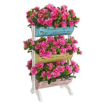Azalea Artificial Plant in Farmhouse Stand - SKU #8377