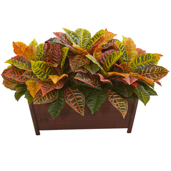 Croton Artificial Plant in Decorative Planter Real Touch - SKU #8524
