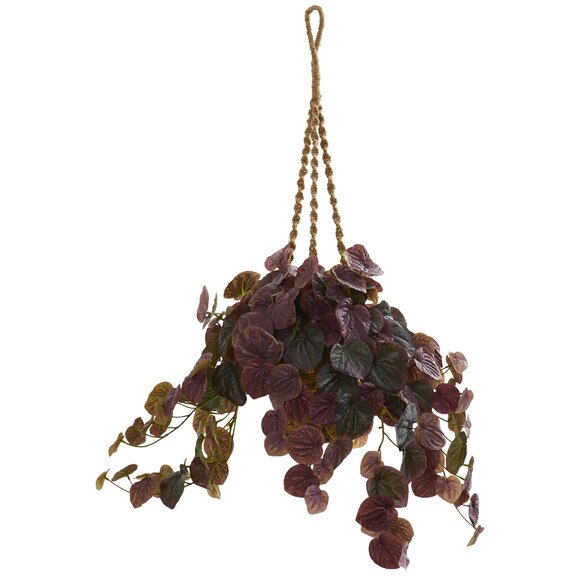 34 Peperomia Artificial Plant in Hanging Basket Real Touch - SKU #8579-BG