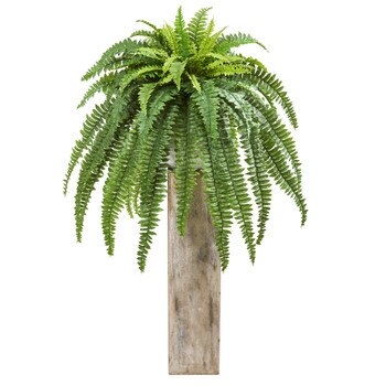 23 Boston Fern Artificial Plant in Sand Colored Planter - SKU #8638