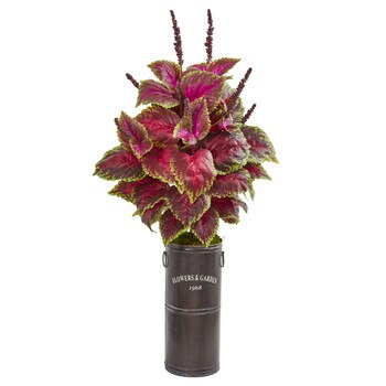 37 Coleus Artificial Plant in Decorative Planter - SKU #8648
