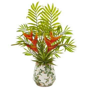 18 Heliconia and Agave Artificial Plant in Decorative Planter - SKU #8655