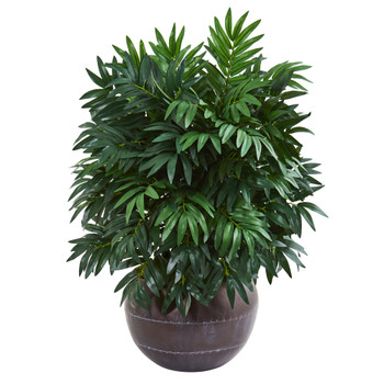 32 Bamboo Palm Artificial Plant in Metal Bowl - SKU #8675
