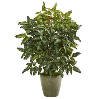 30 Bracken Fern Artificial Plant in Green Planter - SKU #8771