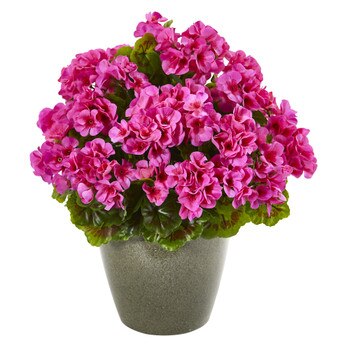 17 Geranium Artificial Plant UV Resistant Indoor/Outdoor - SKU #8777-RD