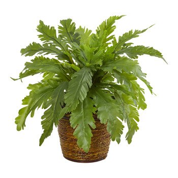 12 Fern Artificial Plant in Basket - SKU #8857