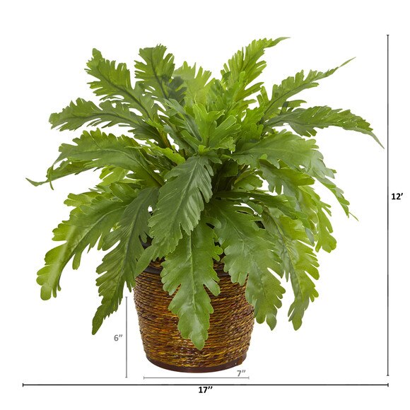 12 Fern Artificial Plant in Basket - SKU #8857 - 1