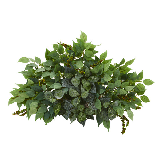 20 Mixed Ficus and Fittonia Artificial Ledge Plant - SKU #8939