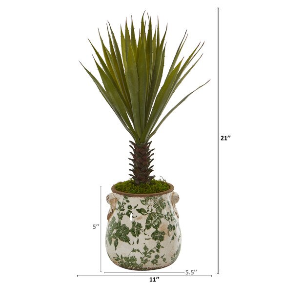 21 Spiky Agave Artificial Plant in Floral Planter - SKU #8988 - 1