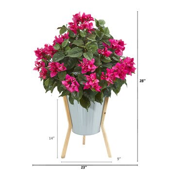 28 Bougainvillea Artificial Plant in Green Planter with Legs - SKU #8994
