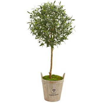 46 Olive Artificial Tree in Farm House Planter - SKU #9228