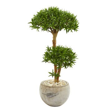 39 Bonsai Styled Podocarpus Artificial Tree in Bowl Planter - SKU #9238