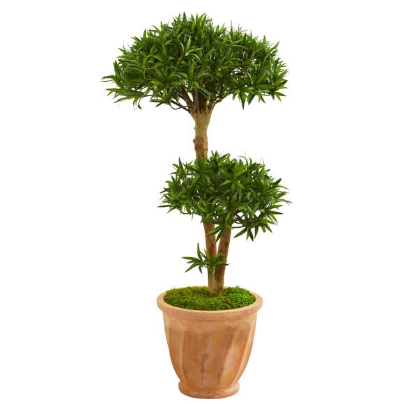 41 Bonsai Styled Podocarpus Artificial Tree in Terra Cotta Planter - SKU #9241