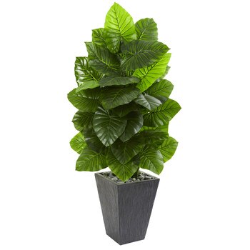 59 Taro Artificial Plant in Slate Finished Planter - SKU #9274