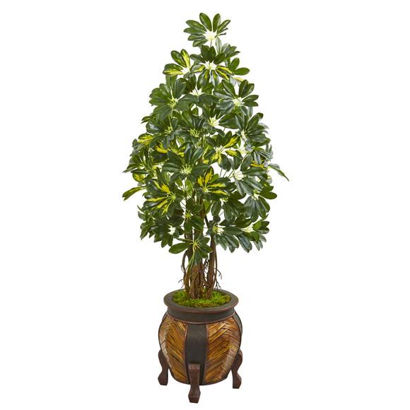 57 Schefflera Artificial Tree in Decorative Planter - SKU #9334