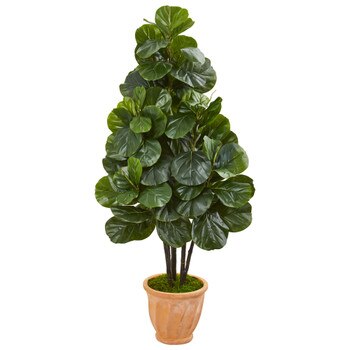 58 Fiddle Leaf Fig Artificial Tree in Terra Cotta Planter - SKU #9380