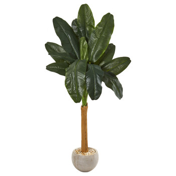 6 Banana Artificial Tree in Sand Colored Bowl - SKU #9496