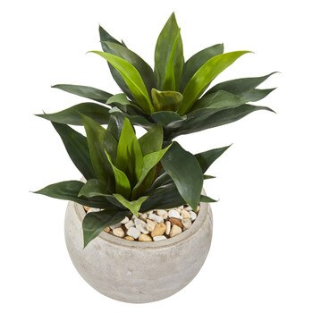 21 Agave Artificial Plant in Sand Colored Bowl - SKU #9515