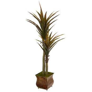 61 Yucca Artificial Tree in Decorative Planter - SKU #9551