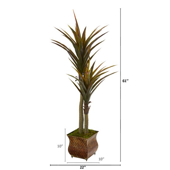 61 Yucca Artificial Tree in Decorative Planter - SKU #9551 - 1