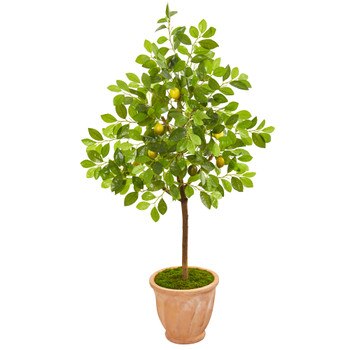 55 Lemon Artificial Tree in Terra Cotta Planter - SKU #9559