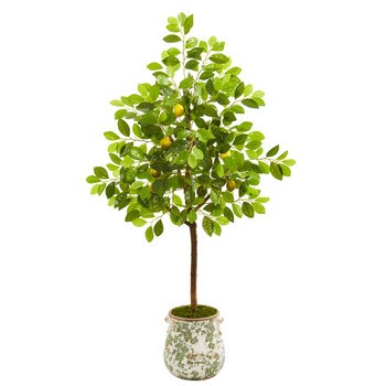 53 Lemon Artificial Tree in Floral Planter - SKU #9561