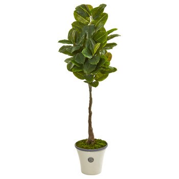 67 Rubber Leaf Artificial Tree in Planter Real Touch - SKU #9565