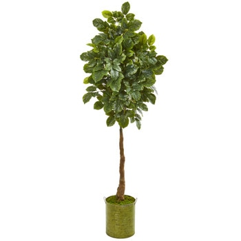 69 Beech Leaf Artificial Tree in Metal Planter - SKU #9572