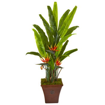59 Bird of Paradise Artificial Plant in Brown Planter - SKU #9586