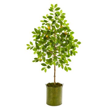 55 Lemon Artificial Tree in Green Planter - SKU #9620
