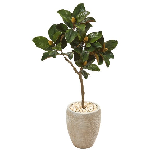 45 Magnolia Leaf Artificial Tree in Sand Colored Planter - SKU #9637