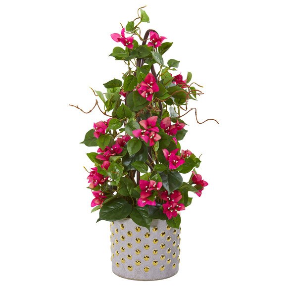 25 Bougainvillea Artificial Climbing Plant in Designer Vase - SKU #9669