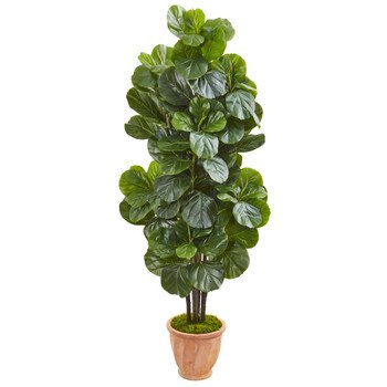 67 Fiddle Leaf Fig Artificial Tree in Terracotta Planter - SKU #9753