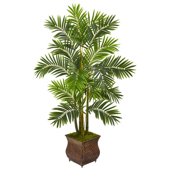 60 Areca Palm Artificial Tree in Metal Planter - SKU #9802