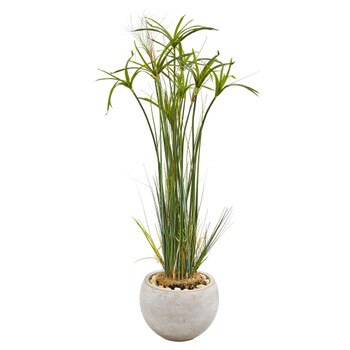 45 Papyrus Artificial Plant in Sand Colored Planter - SKU #9816