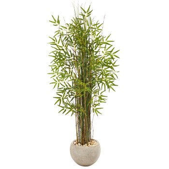 61 Grass Artificial Bamboo Plant in Sand Colored Planter - SKU #9821