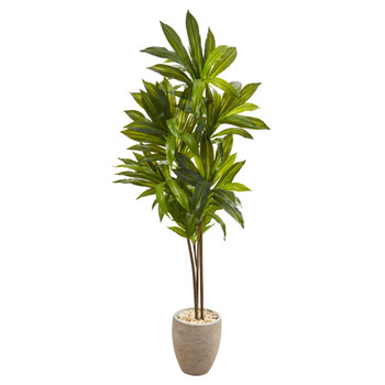 68 Dracaena Artificial Plant in Sand Colored Planter Real Touch - SKU #9875