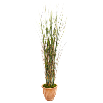 41 Grass and Bamboo Artificial Plant in Terra-cotta Planter - SKU #9901