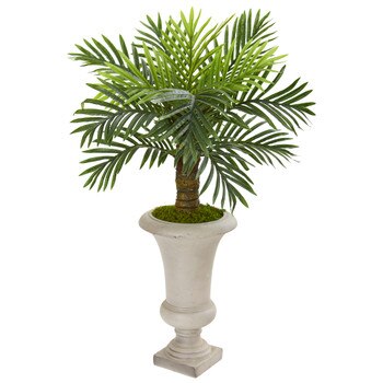 34 Robellini Palm Artificial Tree in Sand Colored Urn - SKU #9910