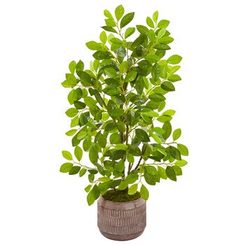 34 Ficus Artificial Tree in Stoneware Planter - SKU #9920