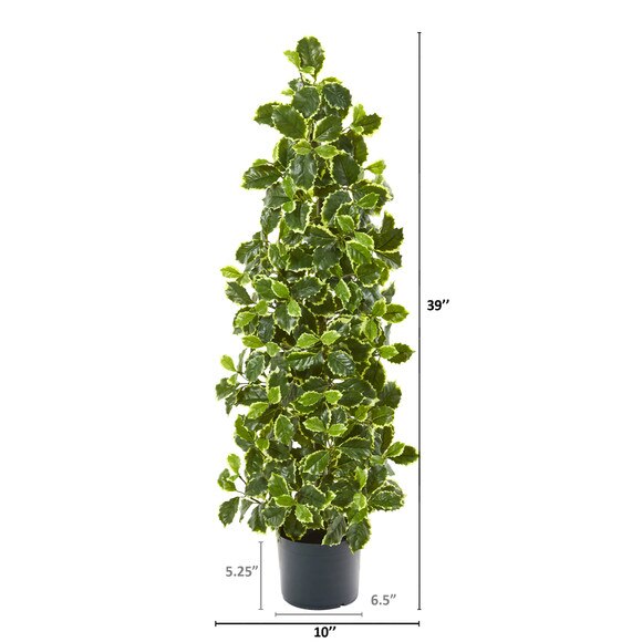 39 Variegated Holly Leaf Artificial Tree Real Touch - SKU #9997 - 1