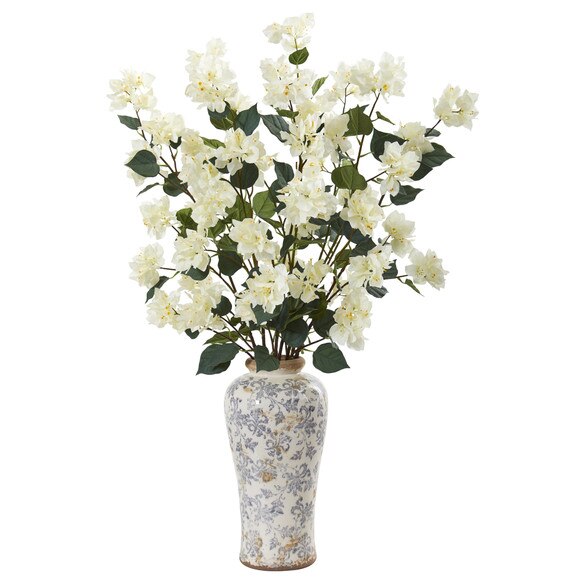 39 Bougainvillea Artificial Arrangement in Decorative Vase - SKU #A1155 - 2