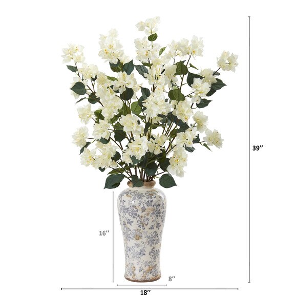 39 Bougainvillea Artificial Arrangement in Decorative Vase - SKU #A1155 - 3