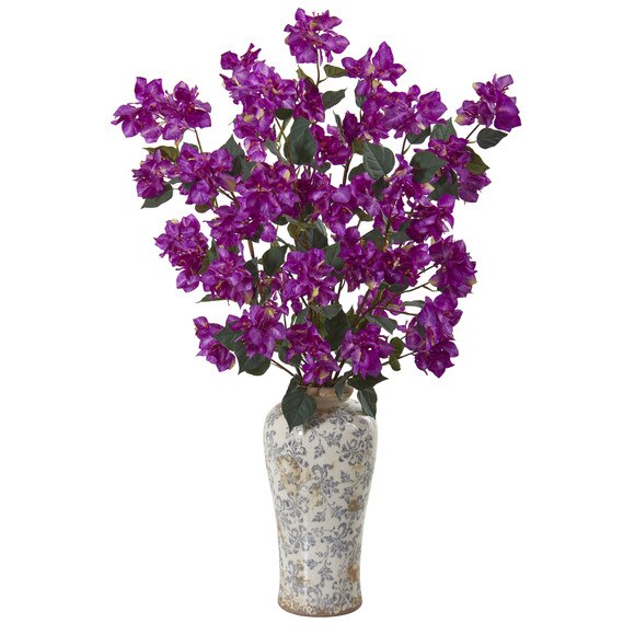 39 Bougainvillea Artificial Arrangement in Decorative Vase - SKU #A1155